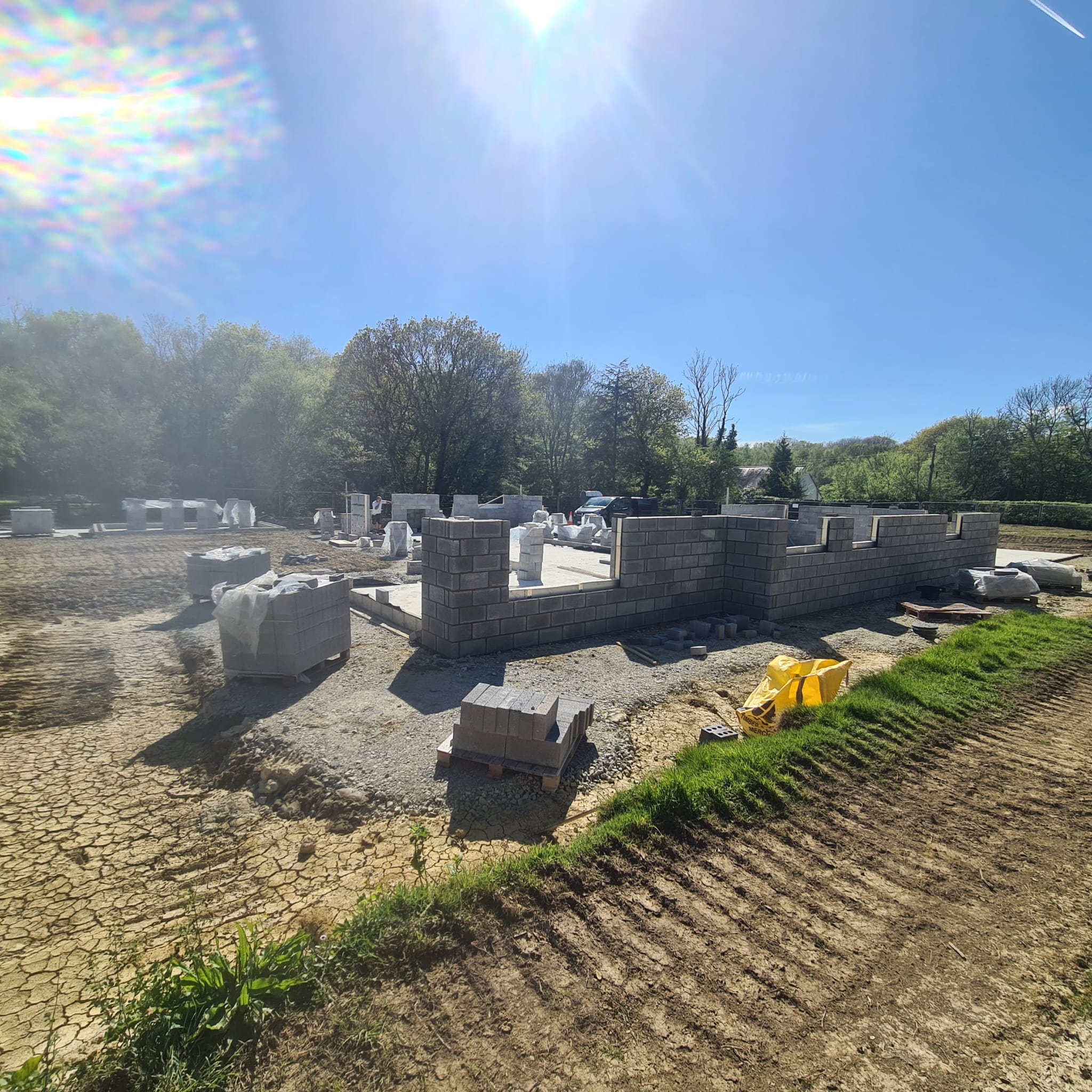 New build blockwork substructure in progress
