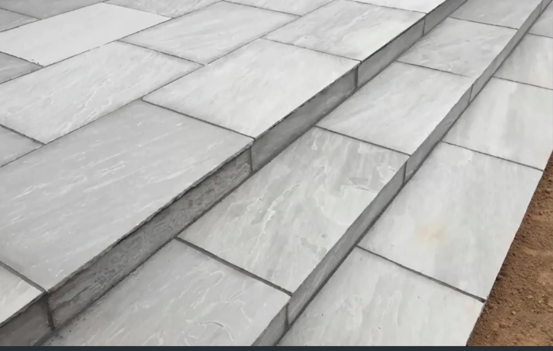 Porcelain patio steps - groundworks contractor Bexhill, East Sussex
